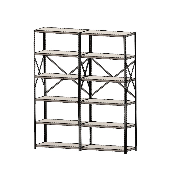 industrial metal shelving unit