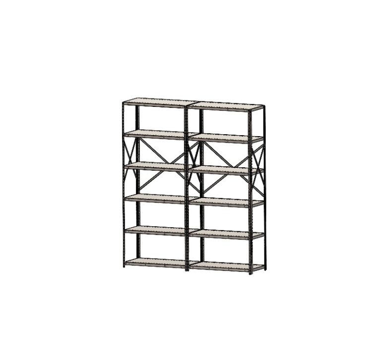 industrial metal shelving unit