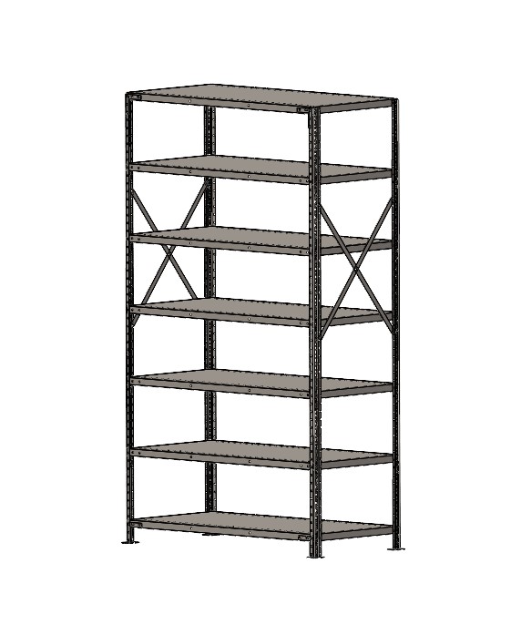 industrial metal shelving unit