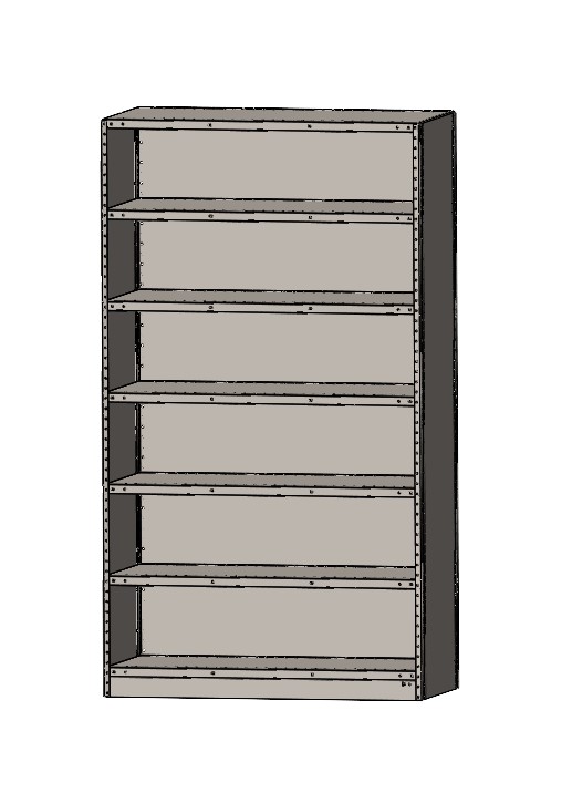 industrial metal shelving unit